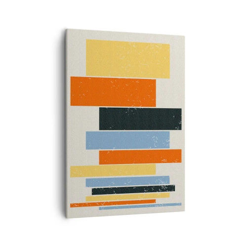 Bild auf Leinwand - Leinwandbild - Bunte Rechtecke in moderner Anordnung - 50x70cm - Musiknotation - Moderne Wanddekoration für Wohnzimmer und Schlafzimmer ARTTOR