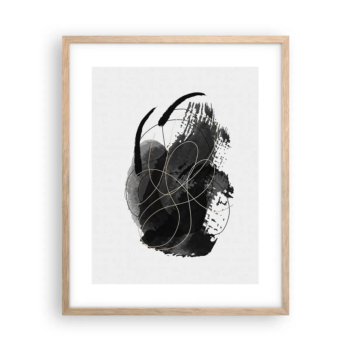 Poster in einem Rahmen aus heller Eiche - Aus Schwarz entstanden - 40x50 cm