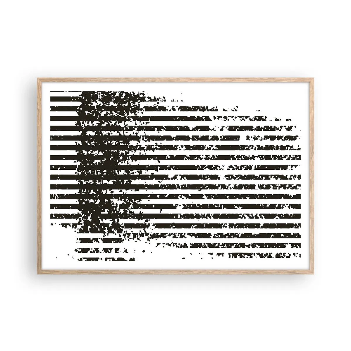 Poster in einem Rahmen aus heller Eiche - Rhythmus und Rauschen - 100x70 cm