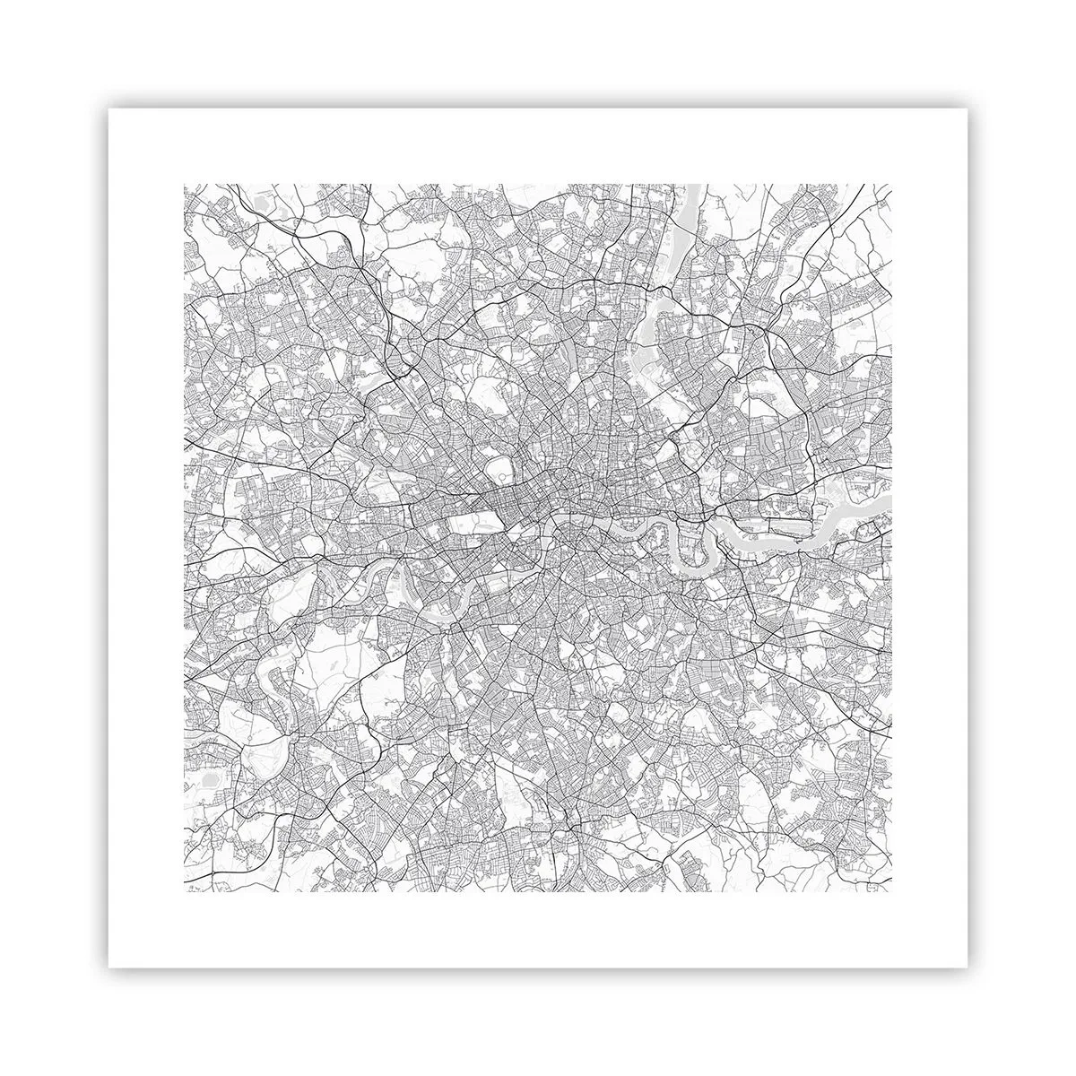 Poster - Karte des Labyrinths von London - 40x40 cm