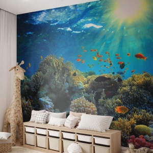 Selbstklebende Fototapete Deluxe Sticker - Unterwasserschätze - Korallenriff, Ozean, Maritim - 100x70 cm