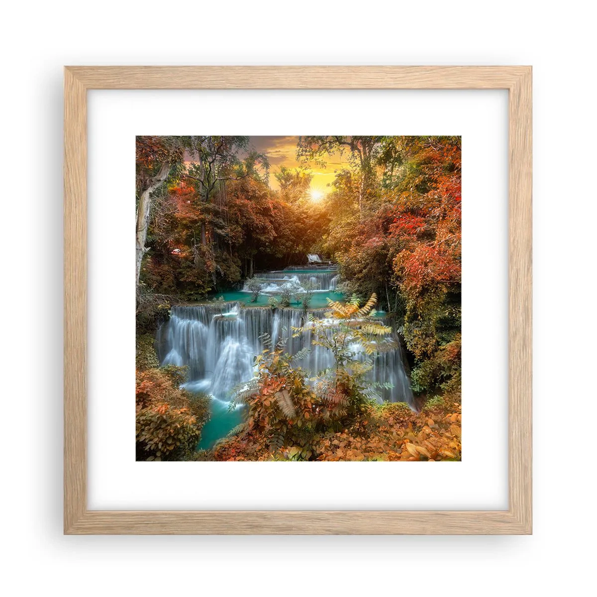 Poster in einem Rahmen aus heller Eiche - Versteckter Schatz des Waldes - 30x30 cm