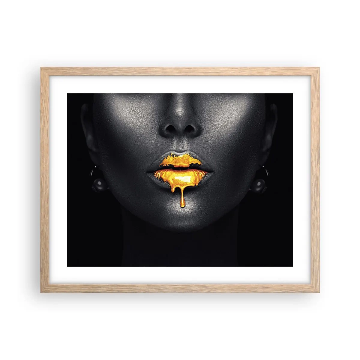 Poster in einem Rahmen aus heller Eiche - Goldmaul - 50x40 cm