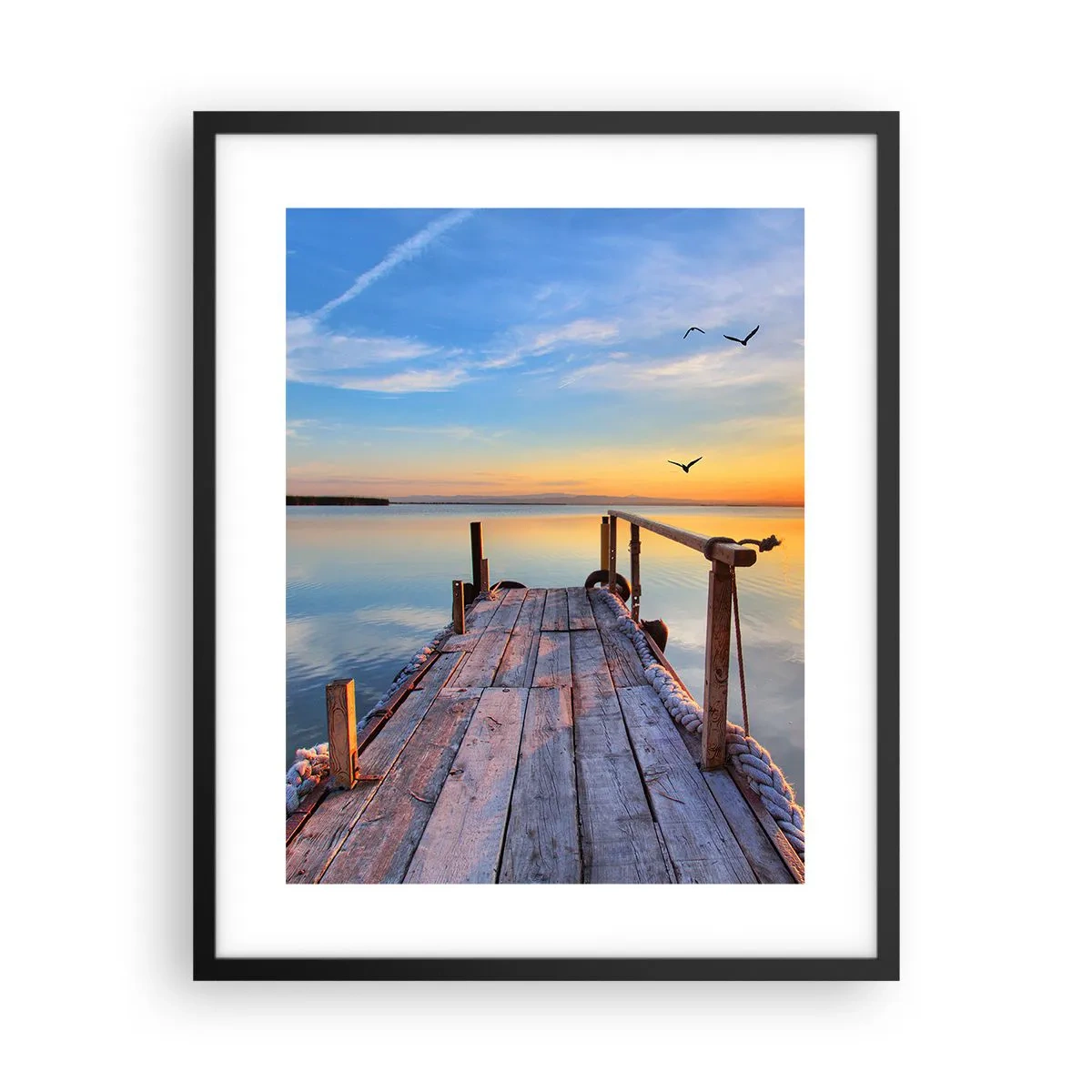 Poster in einem schwarzem Rahmen - Lauf direkt der Sonne entgegen - 40x50 cm