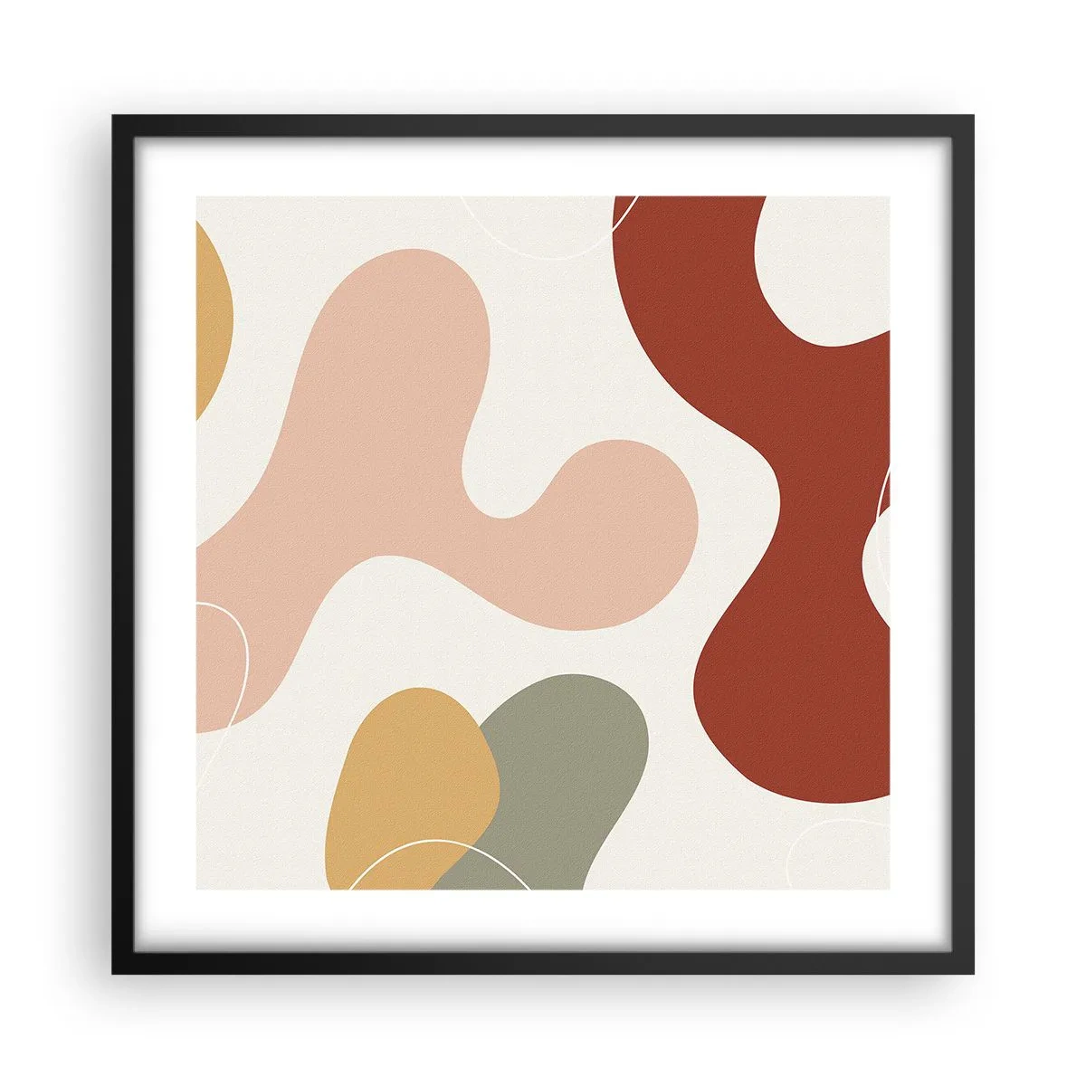 Poster in einem schwarzem Rahmen - Kringel oder Schnörkel? - 50x50 cm
