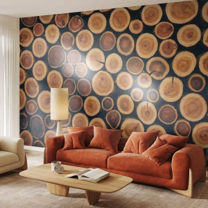 Fototapete Premium Canvas - Wie alt sehe ich aus? - Baumstamm, Wald, Stück - 250x175 cm