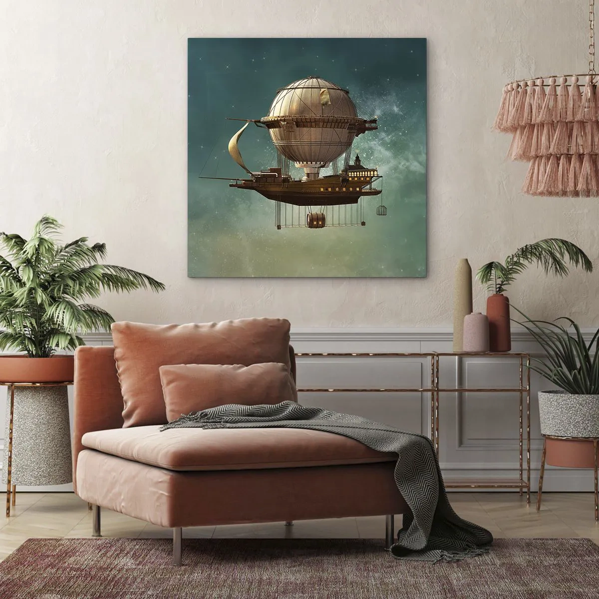 Bild auf Leinwand - Leinwandbild - Jules Verne sagt Hallo - 60x60 cm