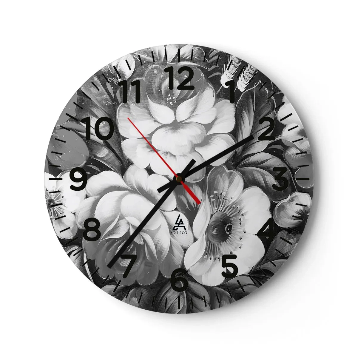 Wanduhr - Glasuhr - Schön auch in Grau - 40x40 cm
