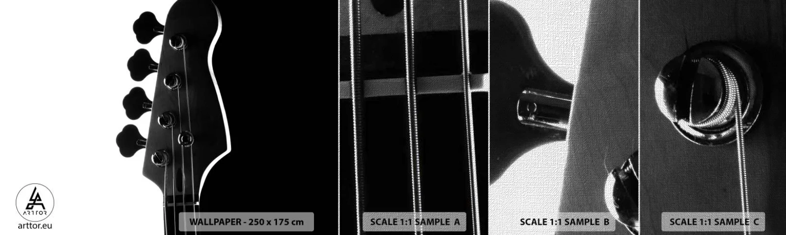 Fototapeten Muster Premium Canvas - Rockige Stille - Gitarre, Musik, Modern - 100x30 cm