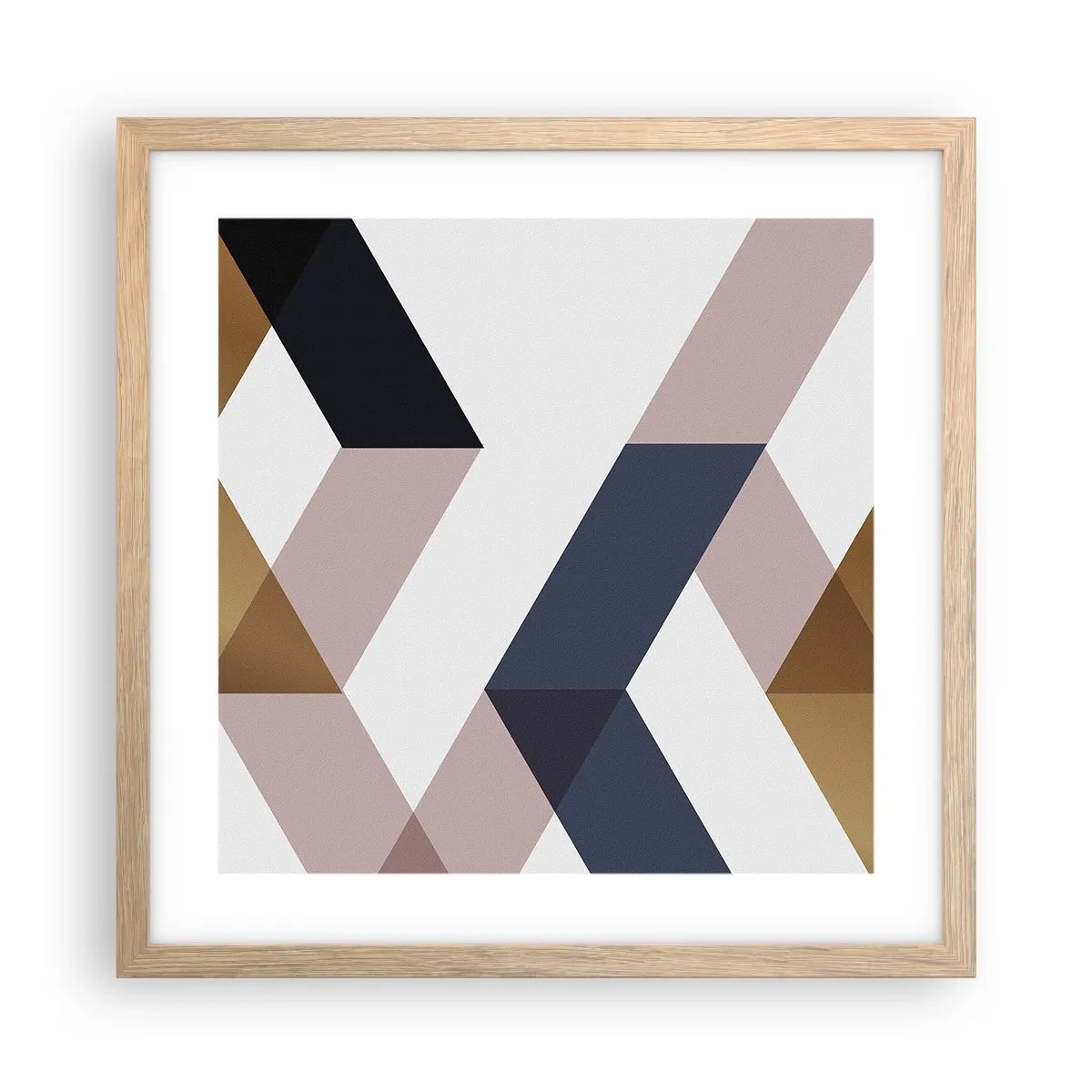 Poster in einem Rahmen aus heller Eiche - Ebenen und Winkel - 40x40 cm