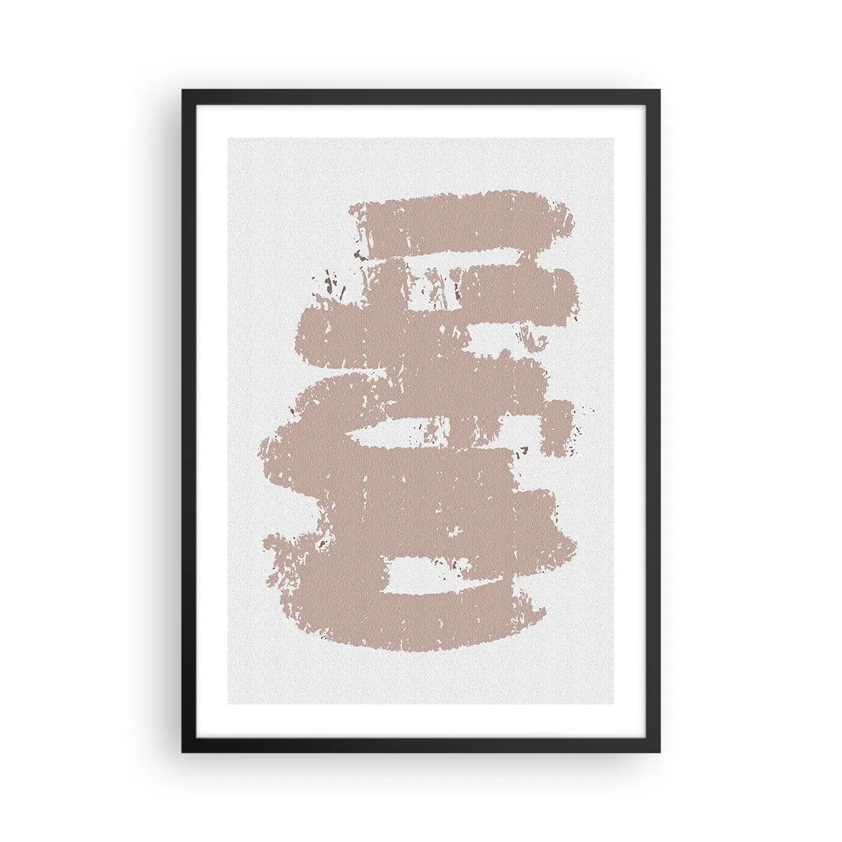 Poster in einem schwarzem Rahmen - Eine minimalistische Komposition in Beigetönen - 50x70cm - Abstraktion in zartem Rosa - Moderne Wanddekoration für Wohnzimmer und Schlafzimmer ARTTOR
