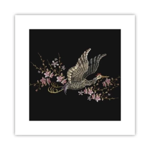 Poster - Exotischer gestickter Vogel - 30x30 cm