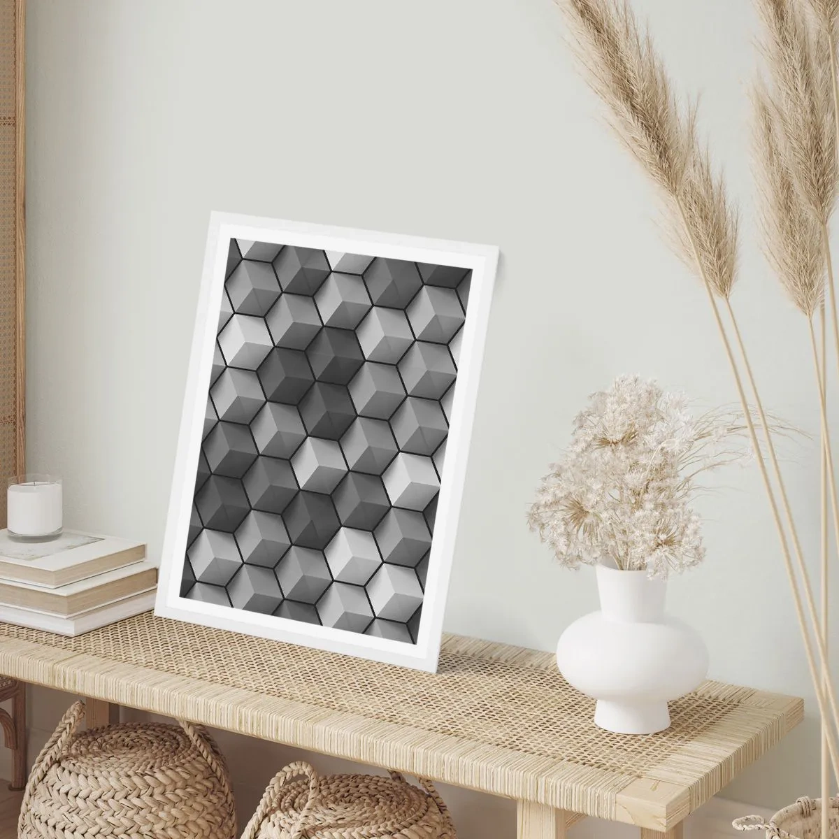 Poster in einem weißen Rahmen - Kubistisches Puzzle - 30x40 cm