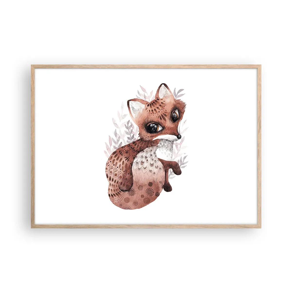 Poster in einem Rahmen aus heller Eiche - Einfach lieben - 100x70 cm