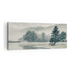 Bild auf Leinwand - Leinwandbild - Der See schläft noch - 100x40 cm