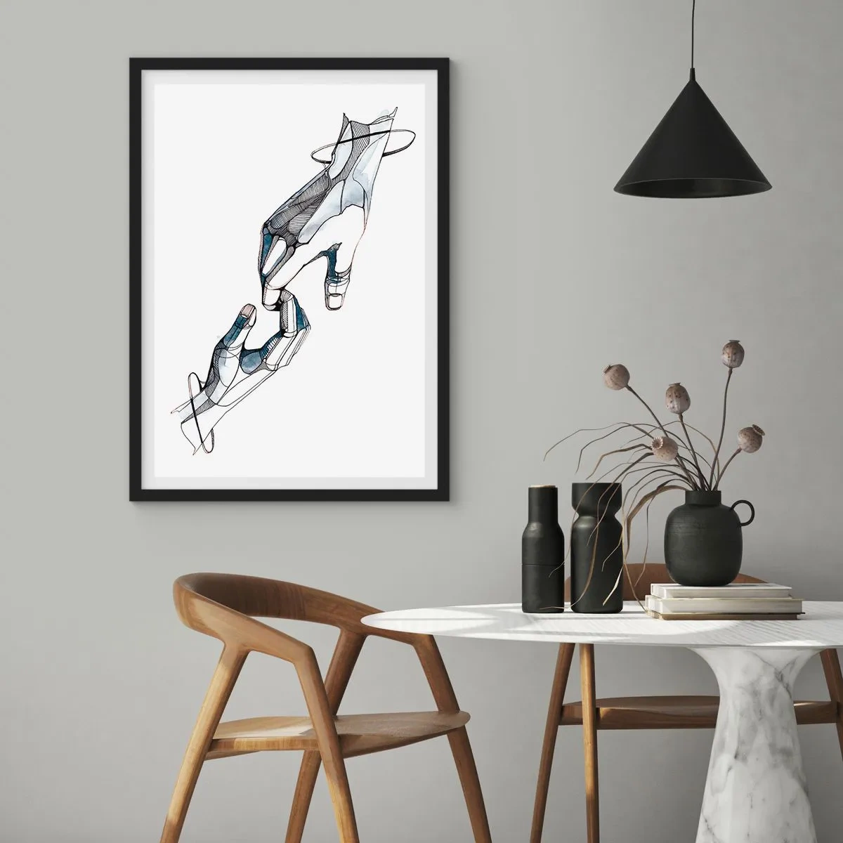 Poster in einem schwarzem Rahmen - Eine gute Geste - 70x100 cm