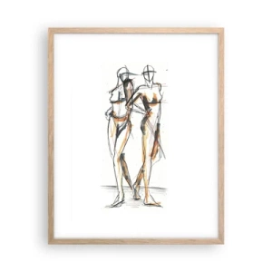 Poster in einem Rahmen aus heller Eiche - Studie der Gnade - 40x50 cm