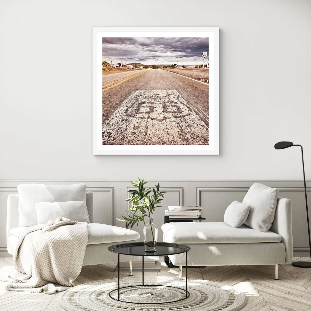 Poster in einem weißen Rahmen - Mother Road - eine amerikanische Legende - 30x30 cm