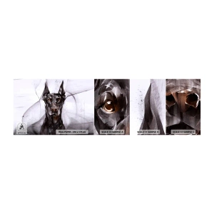 Fototapeten Muster Selbstklebend Deluxe Sticker - Edelgeboren - Abstraktion, Dobermann, Hund - 100x30 cm