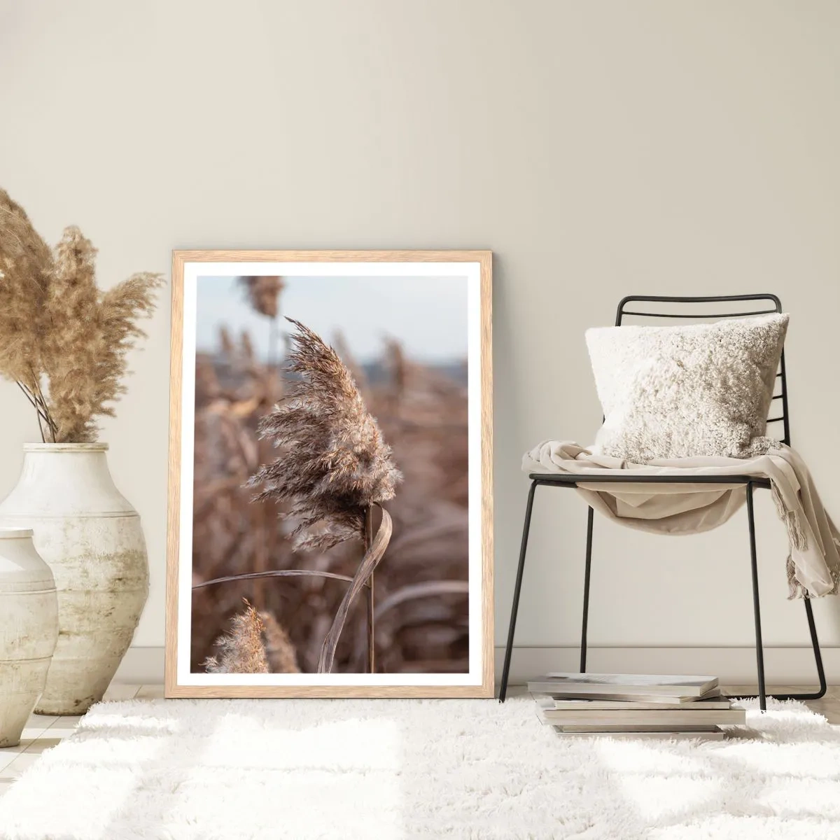 Poster in einem Rahmen aus heller Eiche - Zeit, mit dem Wind zu gehen - 70x100 cm