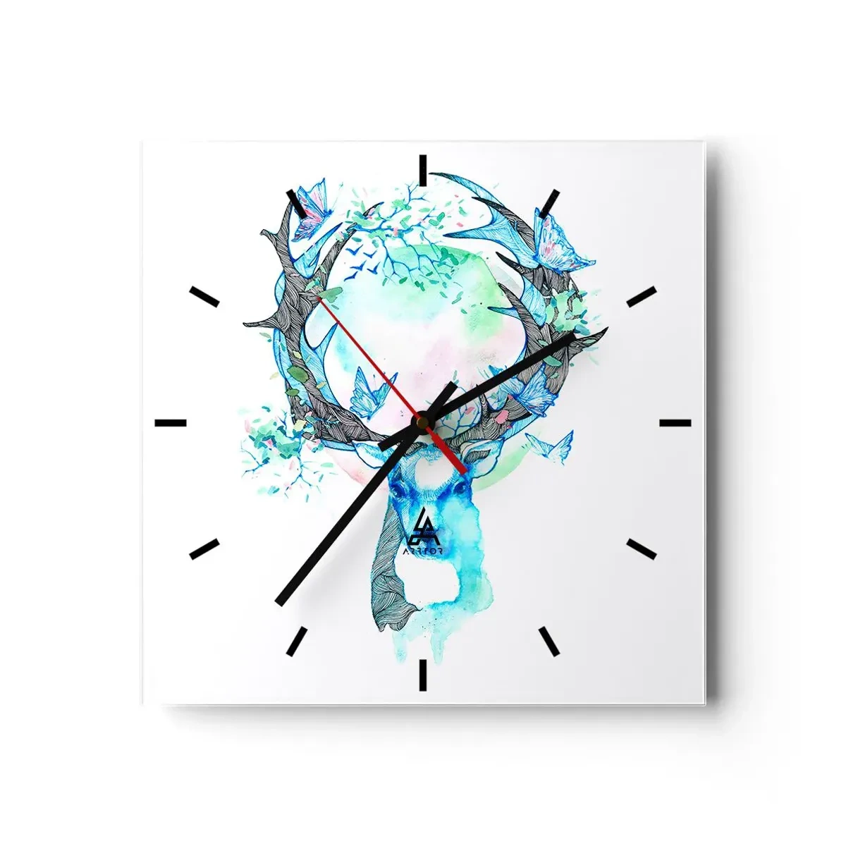 Wanduhr - Glasuhr - Die Kraft und Feinheit der Natur - 40x40 cm