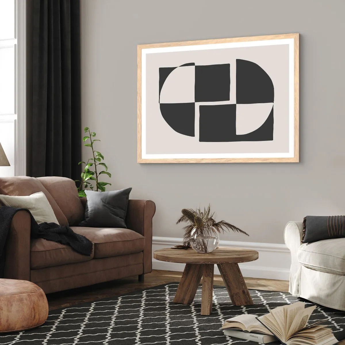 Poster in einem Rahmen aus heller Eiche - Antithese - Synthese - 40x30 cm