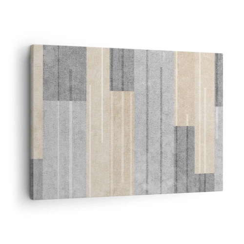 Bild auf Leinwand - Leinwandbild - Geometrische Komposition in Grau- und Beigetönen - 70x50cm - Komposition: Vertikal halten - Moderne Wanddekoration für Wohnzimmer und Schlafzimmer ARTTOR