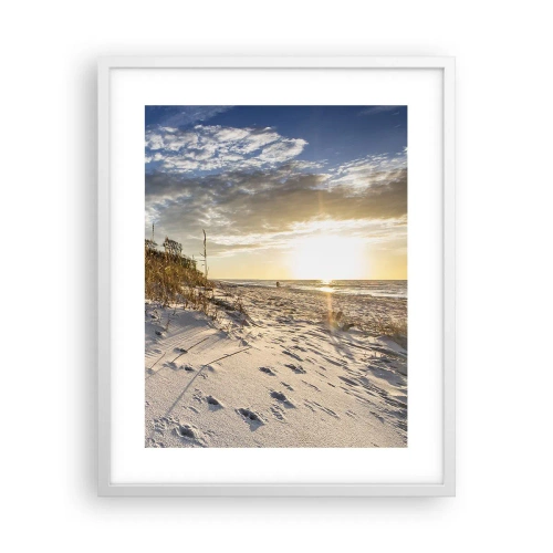 Poster in einem weißen Rahmen - Einladung zu einem Spaziergang - 40x50 cm