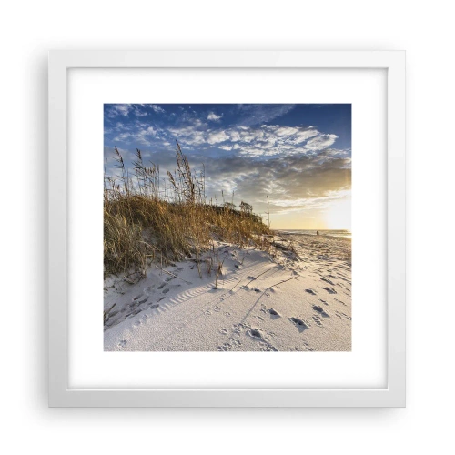 Poster in einem weißen Rahmen - Einladung zu einem Spaziergang - 30x30 cm