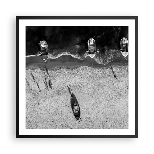 Poster in einem schwarzem Rahmen - Immer noch am Ufer… - 60x60 cm