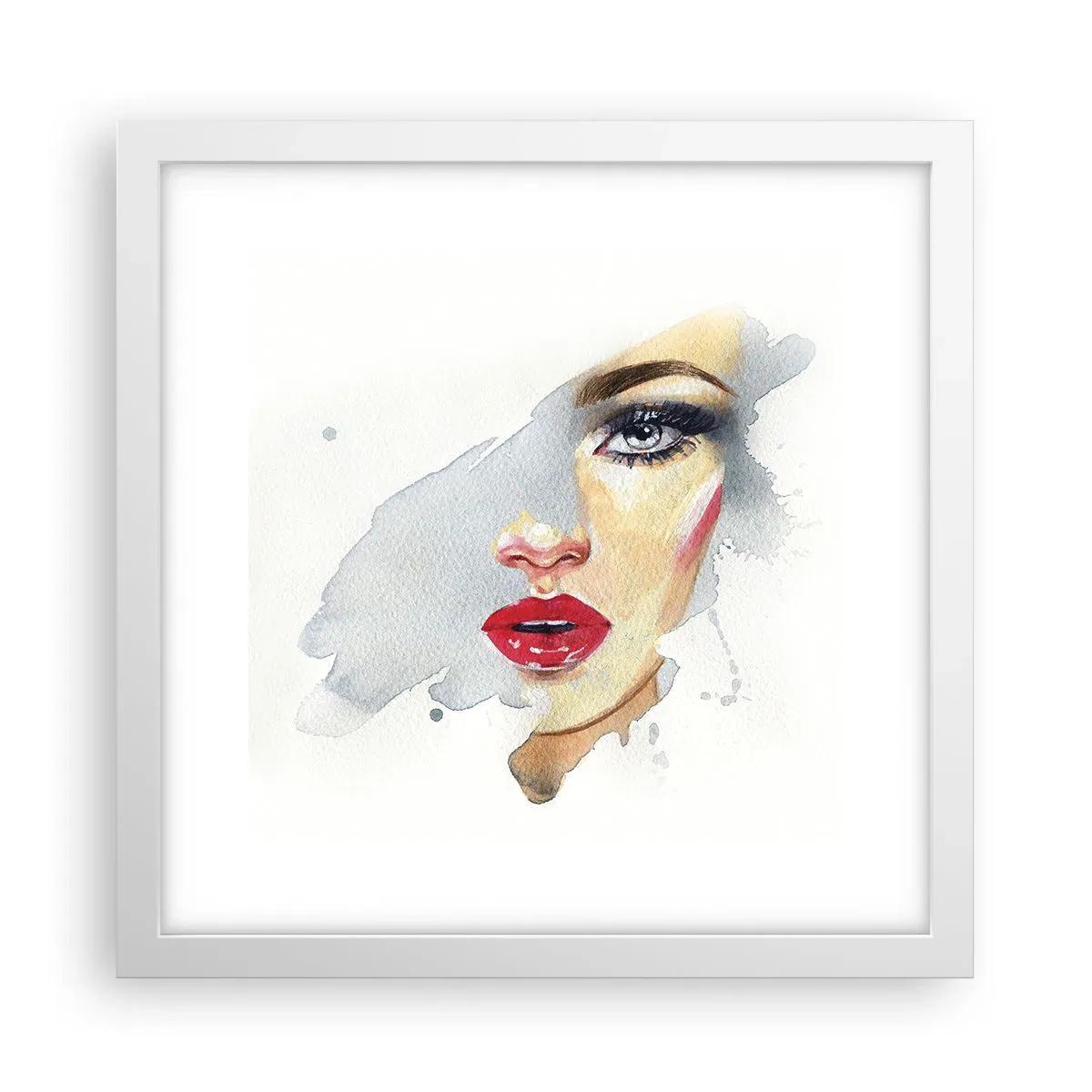 Poster in einem weißen Rahmen - Abspiegeln in einem Wassertropfen - 30x30 cm