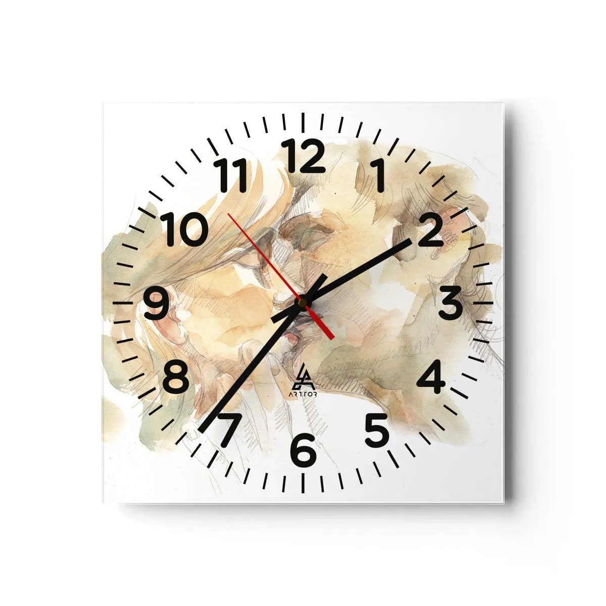 Wanduhr - Glasuhr - Hälfte gefunden? - 30x30 cm