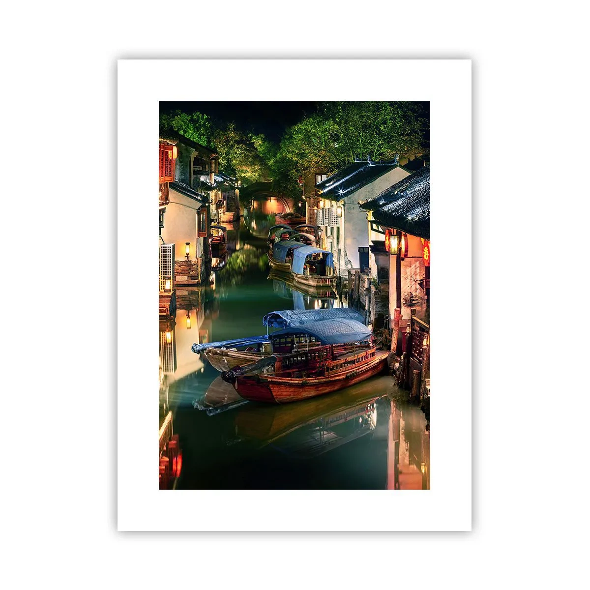 Poster - Ein Abend auf einer chinesischen Straße - 30x40 cm