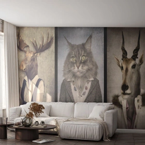 Fototapete Premium Canvas - Pelze sind wieder in Mode - Abstraktion, Fantasie, Elch - 400x280 cm