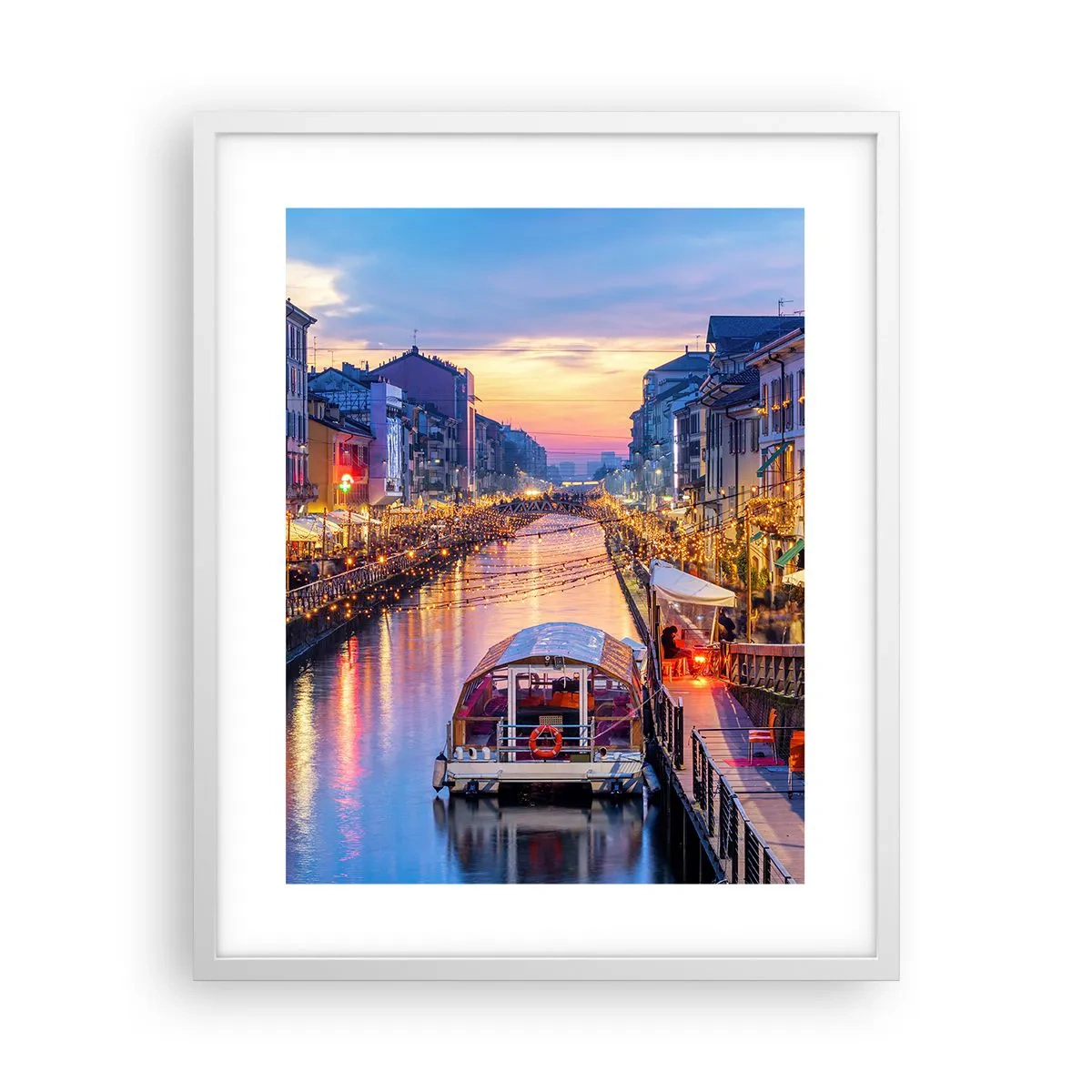 Poster in einem weißen Rahmen - Ein Abend voller Licht und Spaß - 40x50 cm