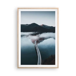 Poster in einem Rahmen aus heller Eiche - Über Wasser so glatt wie ein Spiegel - 61x91 cm