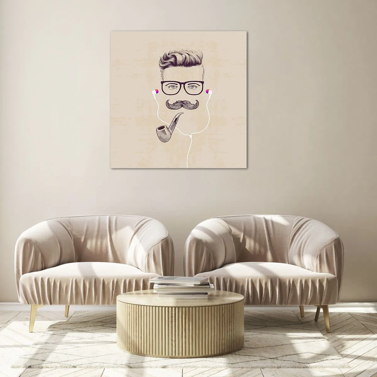 Glasbild - Bild auf glas - Ein echter Mann? - 60x60 cm