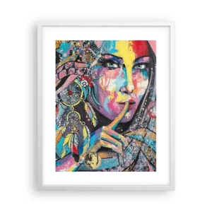 Poster in einem weißen Rahmen - Sei still, bis du verstehst - 40x50 cm