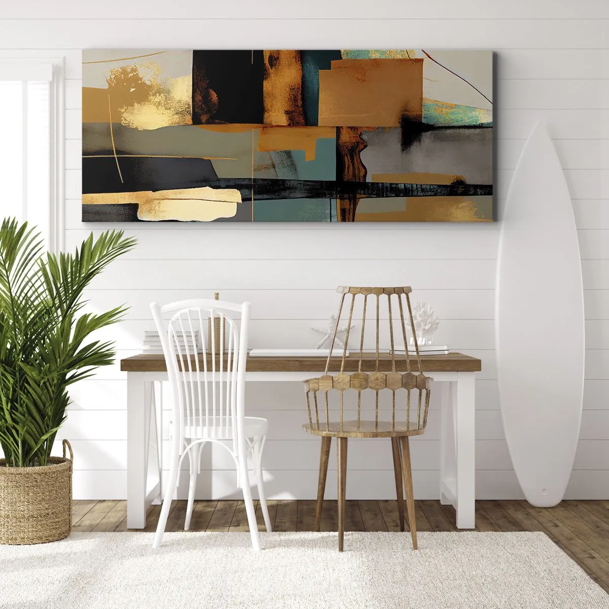 Bild auf Leinwand - Leinwandbild - Abstraktion – Licht und Schatten - 100x40 cm