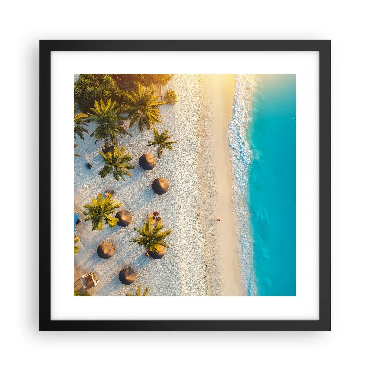 Poster in einem schwarzem Rahmen - Willkommen im Paradies - 40x40 cm