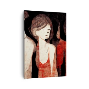 Bild auf Leinwand - Leinwandbild - Künstlerische Figuren in einer abstrakten Komposition - 70x100cm - Madonnen der Dunkelheit - Moderne Wanddekoration für Wohnzimmer und Schlafzimmer ARTTOR