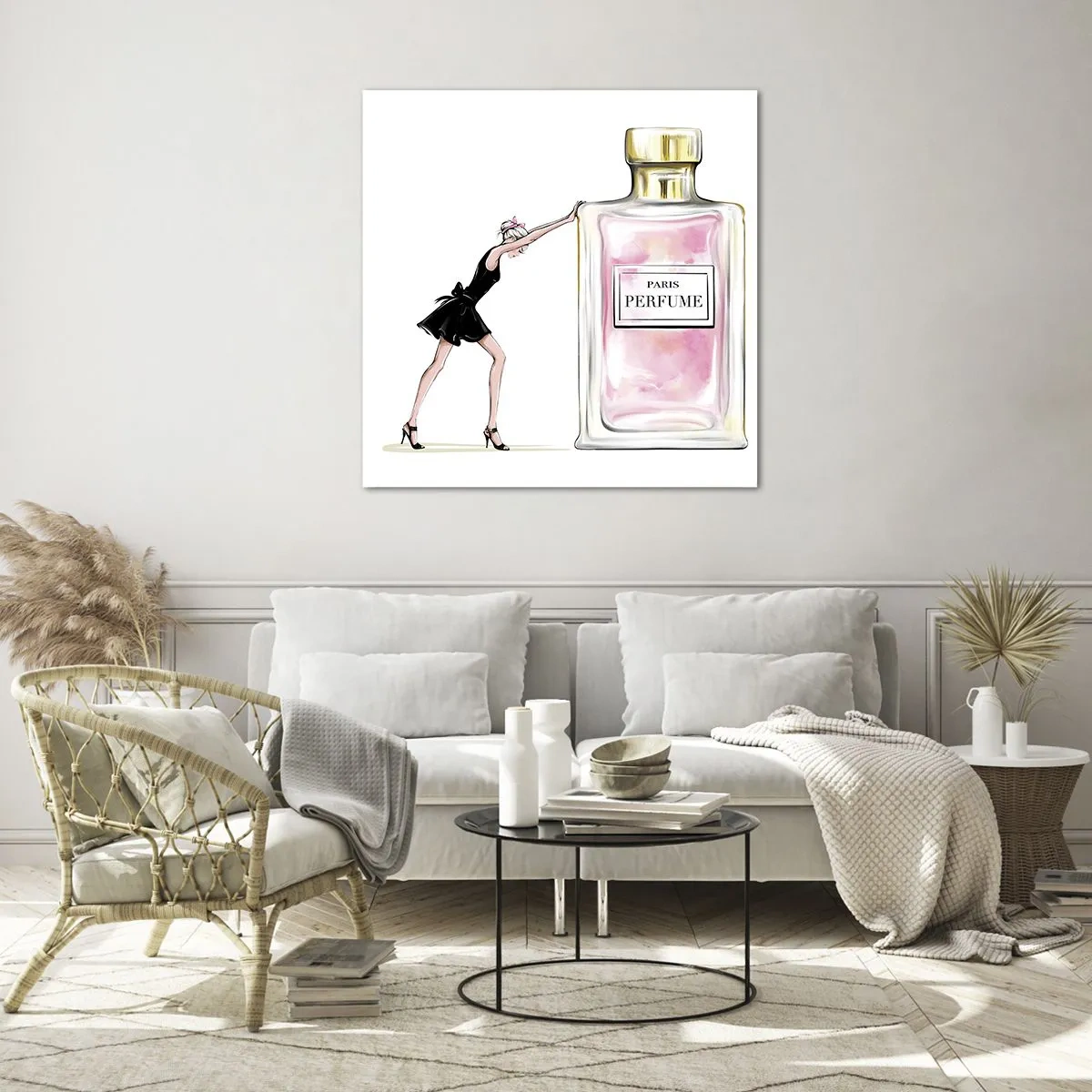 Glasbild - Bild auf glas - Essenz der Weiblichkeit - 30x30 cm