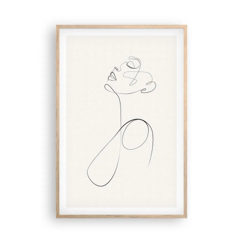 Poster in einem Rahmen aus heller Eiche - Versunken in Träumen - 61x91 cm