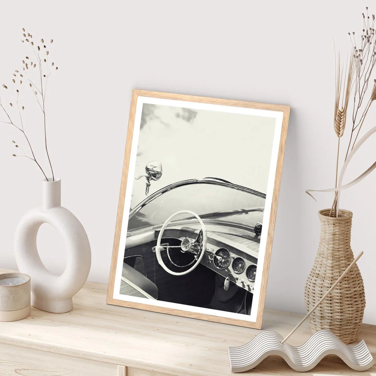 Poster in einem Rahmen aus heller Eiche - Wetter für die Reichen - 30x40 cm