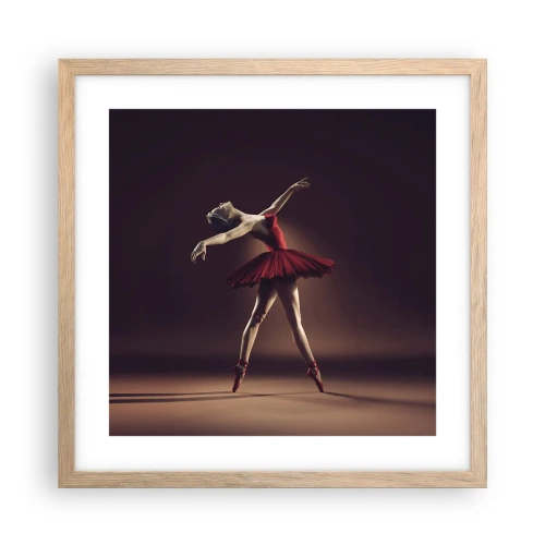 Poster in einem Rahmen aus heller Eiche - Eine Primaballerina - 40x40 cm