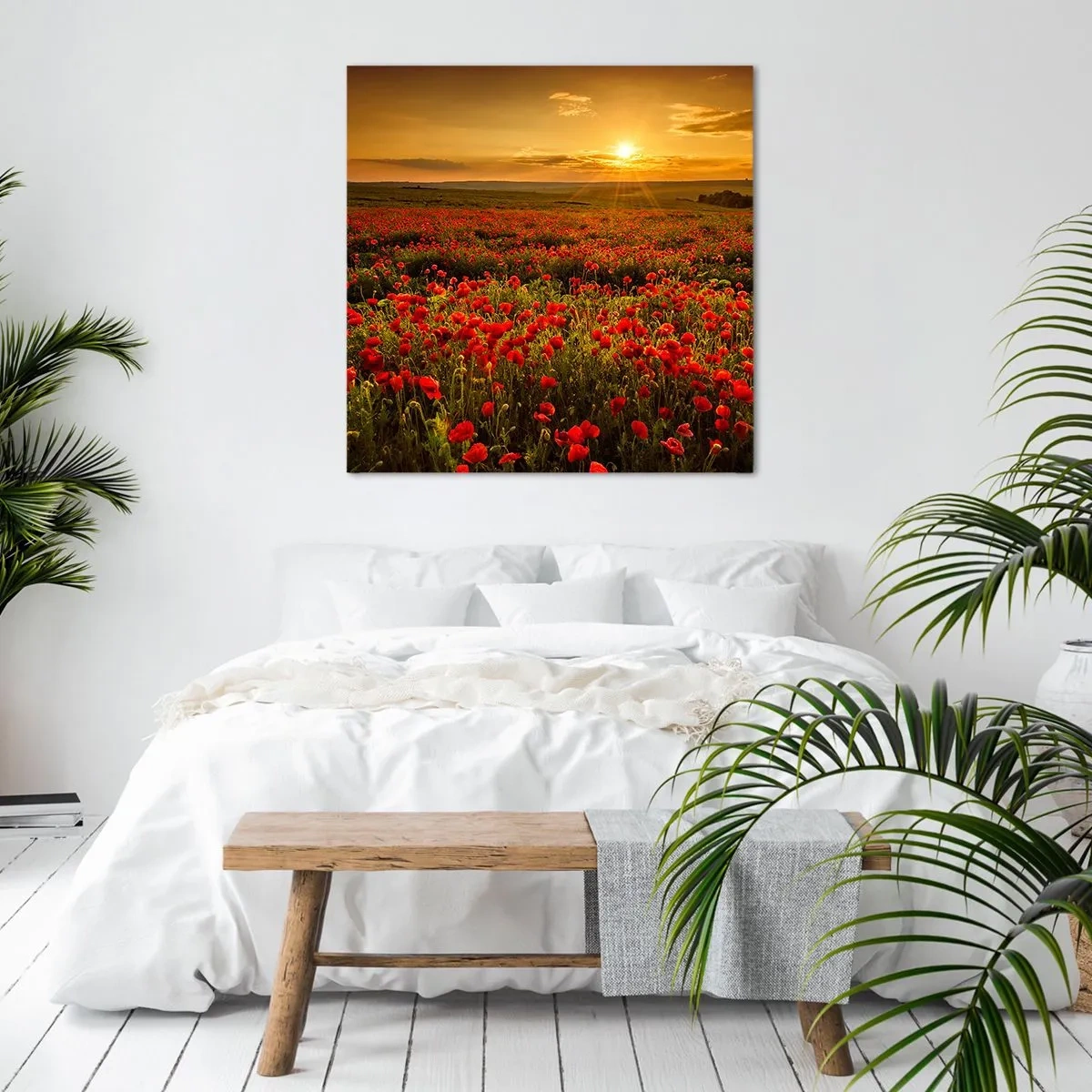 Bild auf Leinwand - Leinwandbild - Unter den Wellen raschelnder Wiesen, unter den Blumen der Flut - 60x60 cm