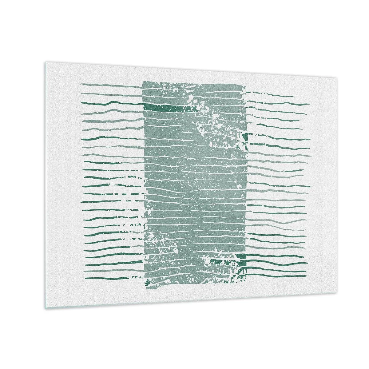 Glasbild - Bild auf glas - Horizontale Meereslinien mit Distressed-Effekt erzeugen eine abstrakte Struktur - 70x50cm - Marine Abstraktion - Moderne Wanddekoration für Wohnzimmer und Schlafzimmer ARTTOR