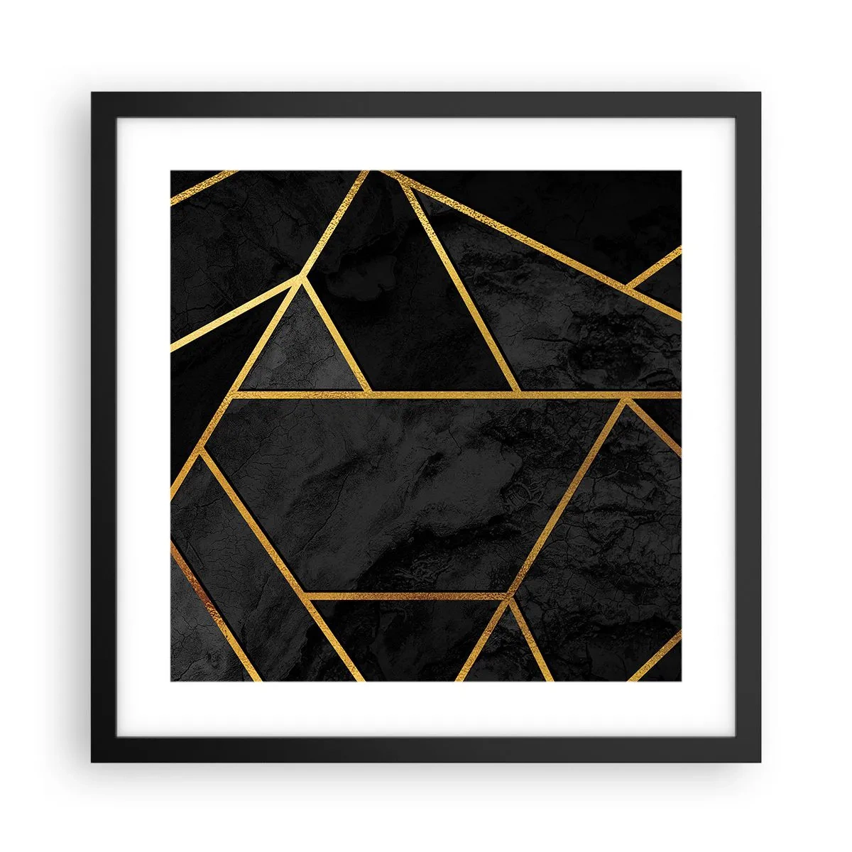 Poster in einem schwarzem Rahmen - Dunkelheit und Glanz - 40x40 cm