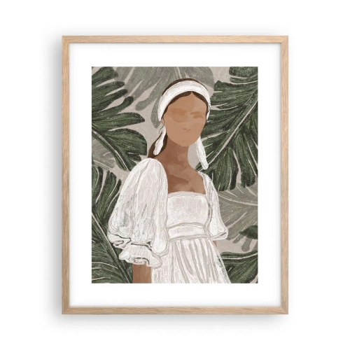 Poster in einem Rahmen aus heller Eiche - Exotisches Porträt - 40x50 cm