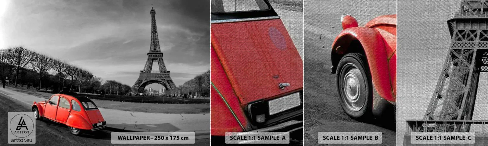 Fototapeten Muster Premium Canvas - Pariser als Paris selbst - Stadt, Eiffelturm, Paris - 100x30 cm